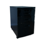 Archivero Móvil de 3 Cajones en Negro con Ruedas - Image 7