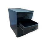 Archivero Móvil de 3 Cajones en Negro con Ruedas - Image 5