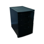 Archivero Móvil de 3 Cajones en Negro con Ruedas - Image 3