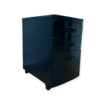 Archivero Móvil de 3 Cajones en Negro con Ruedas - Image 2