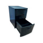 Archivero Móvil de 3 Cajones en Negro con Ruedas